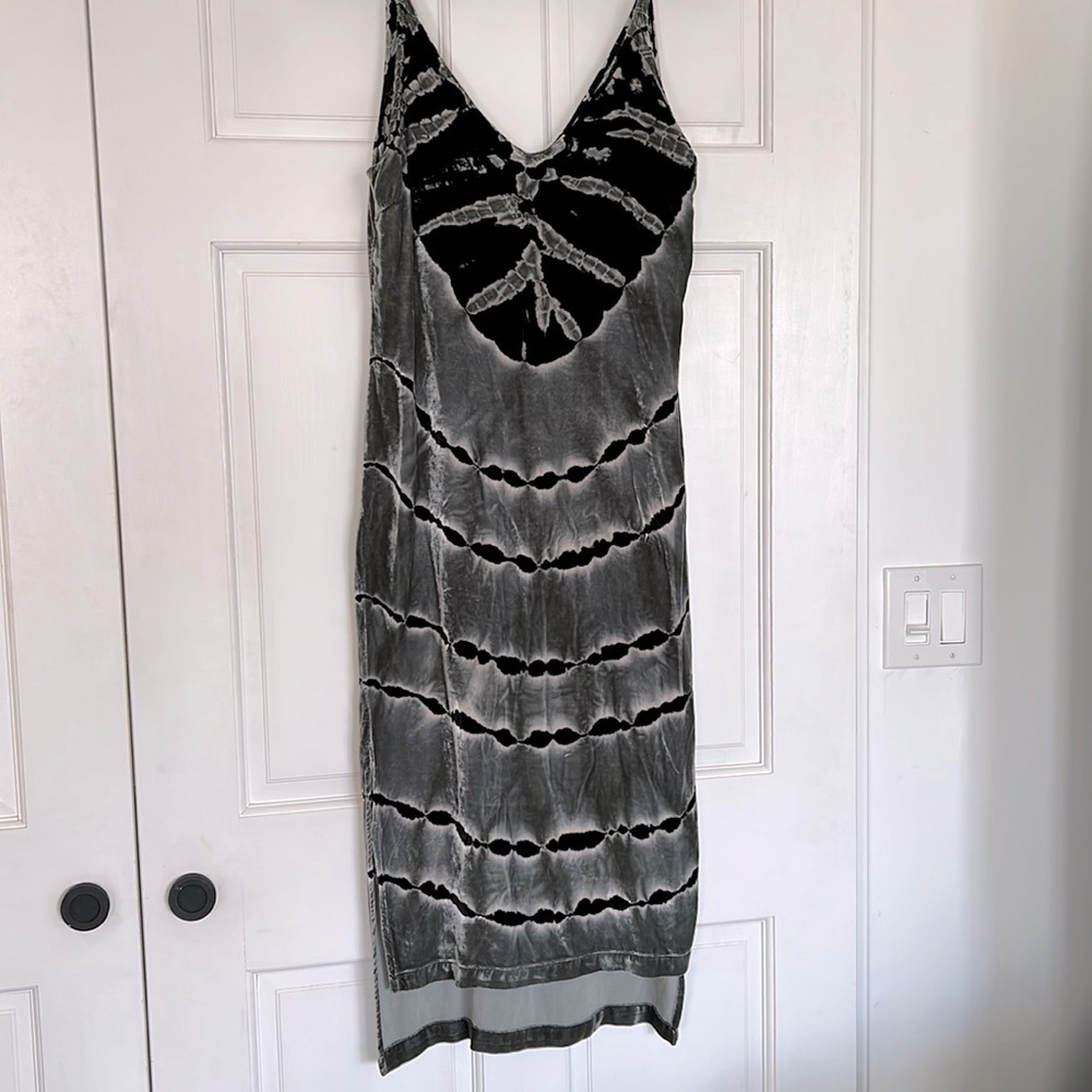 Sexy velvet midi length dress.